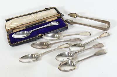 Lot 208 - A set of five George IV silver teaspoons in...