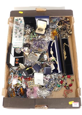 Lot 212 - A collection of costume jewellery, to include...