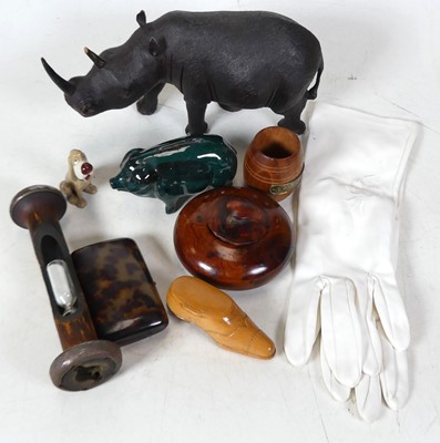Lot 222 - A collection of items, to include a carved...