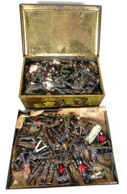 Lot 247 - A collection of metal model soldiers, to...