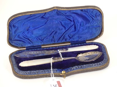 Lot 206 - A Victorian silver and mother of pearl...