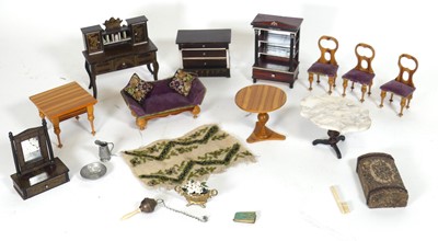 Lot 252 - A collection of dolls house furniture, to...