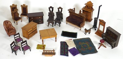 Lot 253 - A collection of dolls house furniture, to...