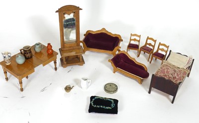 Lot 254 - A collection of dolls house furniture to...