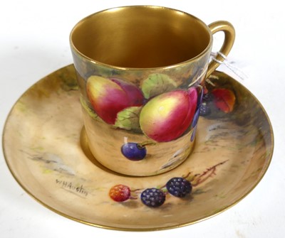 Lot 125 - A Royal Worcester coffee can and saucer,...
