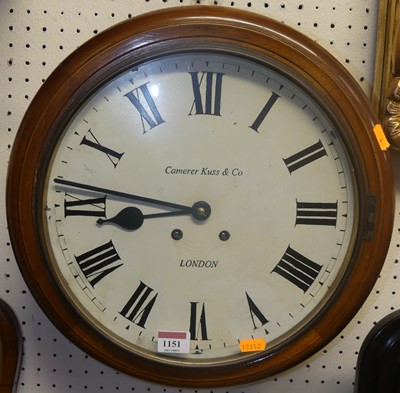 Lot 1151 - A Victorian mahogany circular wall clock, the...