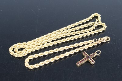 Lot 322 - A modern 9ct gold ropetwist necklace, together...