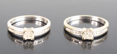 Lot 326 - A modern 9ct white gold diamond ring, set with...