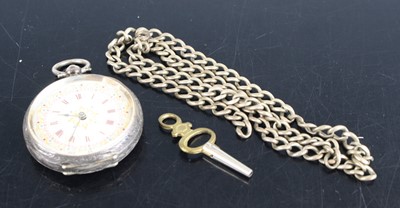 Lot 329 - A continental lady's silver cased open faced...