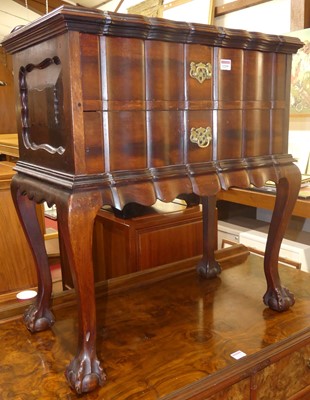 Lot 1219 - An early 20th century walnut ledgeback low two-...