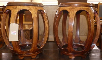 Lot 1228 - A pair of contemporary Eastern hardwood barrel...
