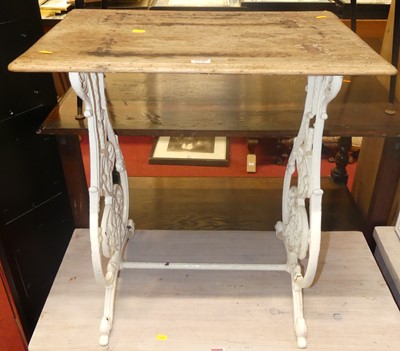 Lot 1238 - A Victorian white painted cast iron based...