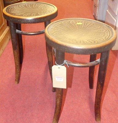 Lot 1244 - A pair of early 20th century Austrian bentwood...