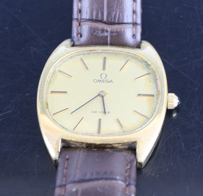 Lot 339 - A gent's Omega de Ville gold plated manual...