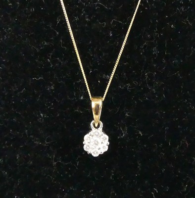 Lot 343 - A modern 9ct multi diamond set flower head...