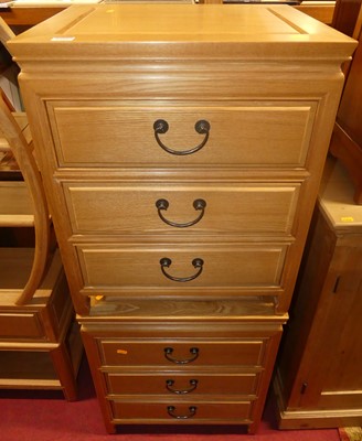 Lot 1253 - A pair of contemporary Eastern blond ash three...