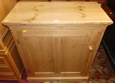 Lot 1255 - A reclaimed pine single door side cupboard,...