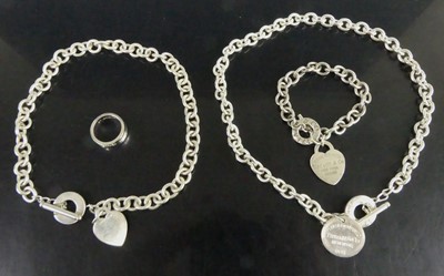 Lot 349 - After Tiffany & Co., assorted white metal...