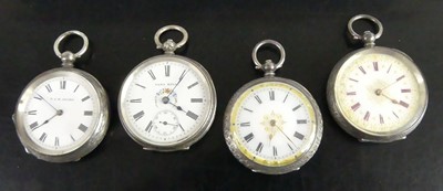 Lot 355 - D&M Hyams silver cased fob watch having signed...