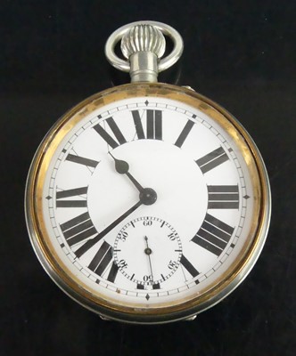 Lot 358 - A gent's nickel case Goliath pocket watch...