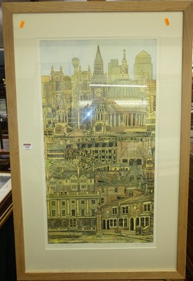 Lot 1005 - Meg Dutton (b.1951) - London Town, lithograph,...