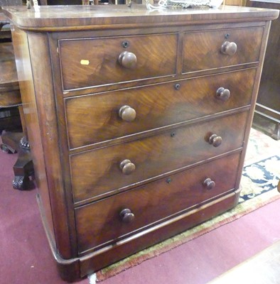 Lot 1257 - A mid-Victorian mahogany round cornered chest...