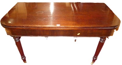 Lot 1262 - A Regency mahogany D-shaped fold over tea...