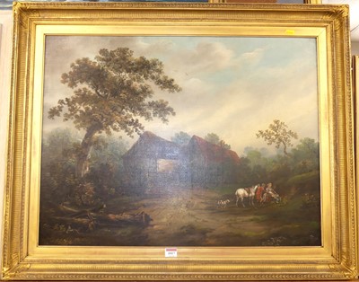 Lot 1017 - 19th century English school - Farmyard scene...