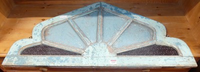 Lot 1265 - A rustic turquoise painted and glass inset...