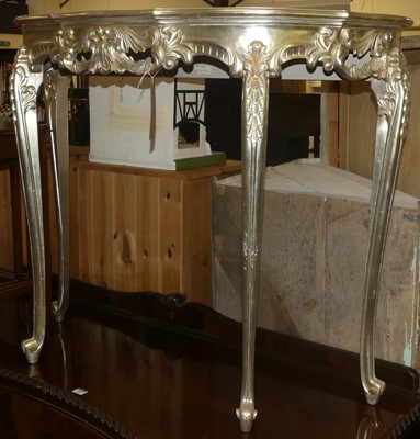 Lot 1268 - A contemporary French style silvered console...