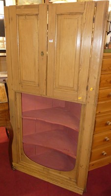 Lot 1160 - A Victorian pine corner cupboard, having a...