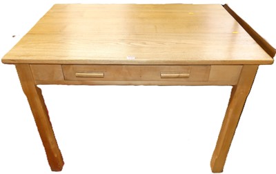 Lot 1289 - An elm and birch single drawer kitchen table,...