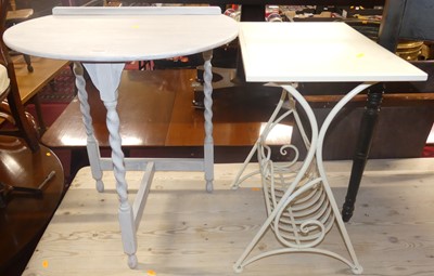 Lot 1295 - A limed wood spiral turned side table, width...