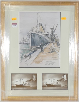 Lot 1046 - RMS Titanic interest commemorative print with...