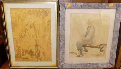 Lot 1047 - Paul Wyeth (1920-1983) - Troops taking a...