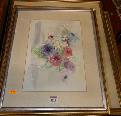 Lot 1062 - Diana Waller - Still life with flowers in a...