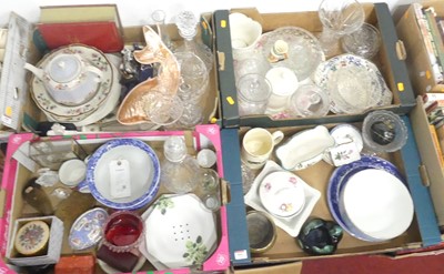 Lot 504 - Four boxes of various china and glass items to...