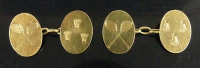 Lot 350 - A pair of 18ct gold gent's cufflinks, the...
