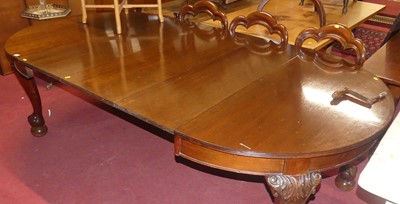 Lot 1302 - An early 20th century mahogany D-end extending...