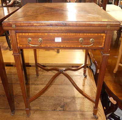 Lot 1303 - An Edwardian mahogany and satinwood cross...