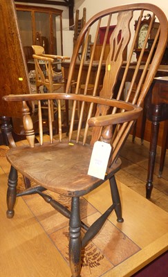 Lot 1312 - A 19th century elm & fruitwood splatback...