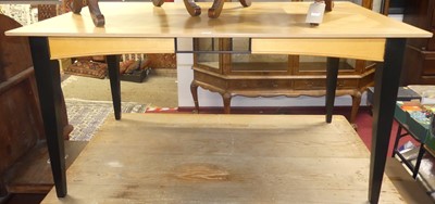Lot 1318 - A contemporary birch rectangular dining table,...
