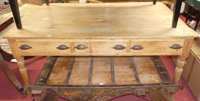 Lot 1319 - A Victorian rustic pine round cornered three...