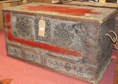 Lot 1374 - An early 20th century Zanzibar chest, hardwood,...