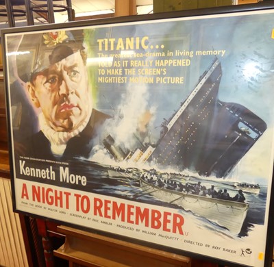 Lot 1089 - A Quad film poster for A Night to Remember,...