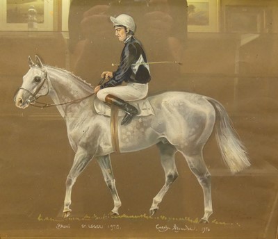 Lot 1110 - Carolyn Alexander (b.1948) - Bruni with jockey...