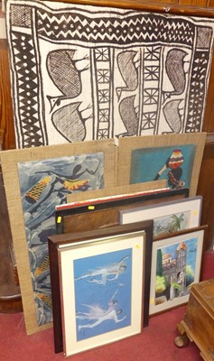 Lot 1111 - Assorted generally pictures, prints, embossed...