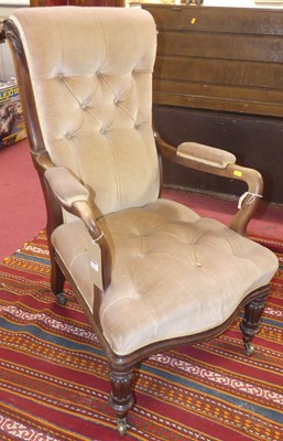 Lot 1327 - A mid-Victorian mahogany open armchair, having...