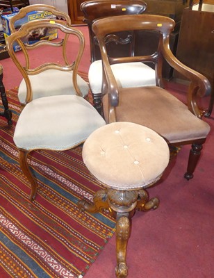 Lot 1331 - A pair of Victorian walnut balloon back salon...