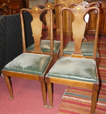 Lot 1333 - A set of six early 20th century walnut splat...